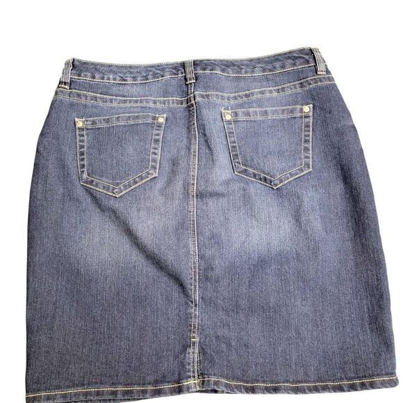 Nine West Distressed Denim Blue Jean Skirt - Picture 3 of 8